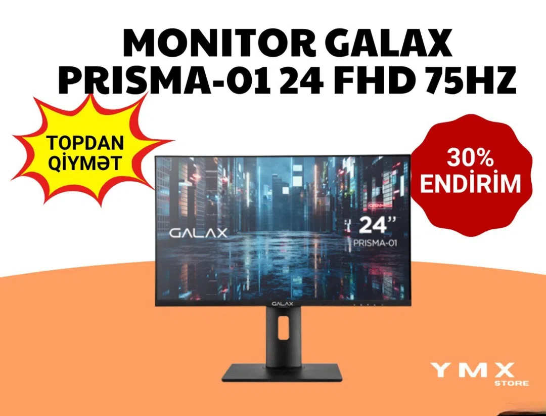 Galax Prisma-01 24″ FHD monitor, daxili səs sistemi — şəkil 1