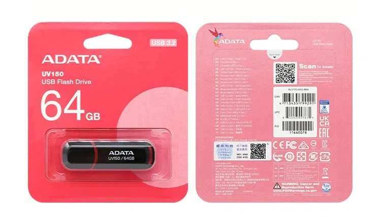 ADATA UV150 USB 3.2 Gen 1 64gb | Black — şəkil 2
