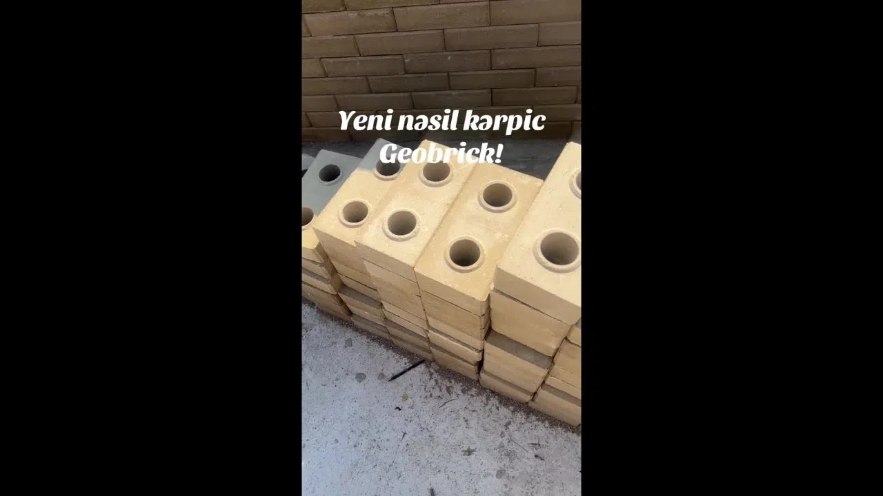Geobrik kərpiclər, yüksək möhkəmlikli tikinti materialı — şəkil 26