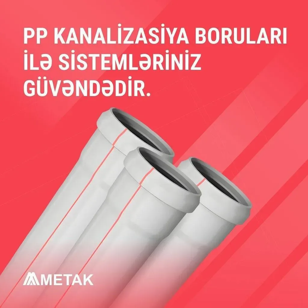 Kanalizasiya borusu, Plastik, 110 mm