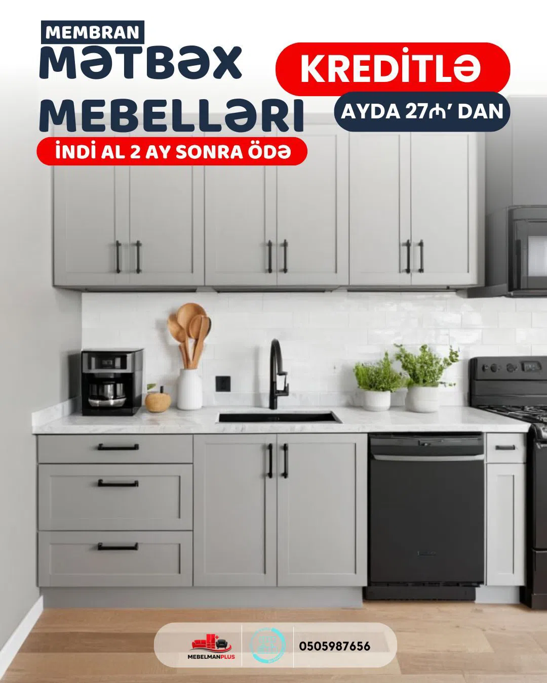 Membran mətbəx mebeli kreditlə — şəkil 3