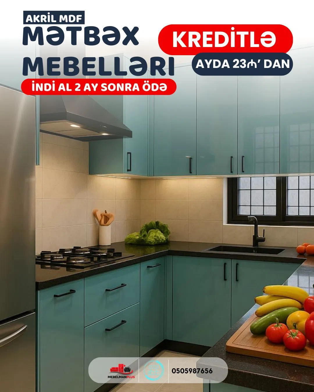 Mətbəx mebel dəsti Qarışıq rəng — şəkil 3