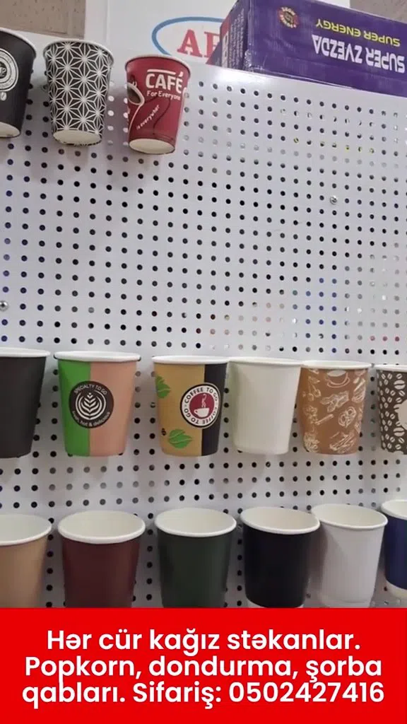 Kağız stəkanlar, popkorn, dondurma və şorba qabları — şəkil 30