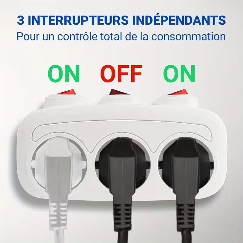 3 X Switchable Sockets with Individual On/Off Switch — şəkil 1