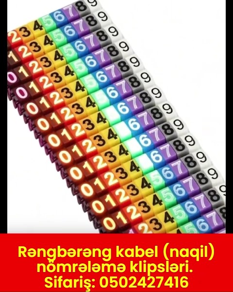 Colorful cable (wire) numbering clips - Tenderyard