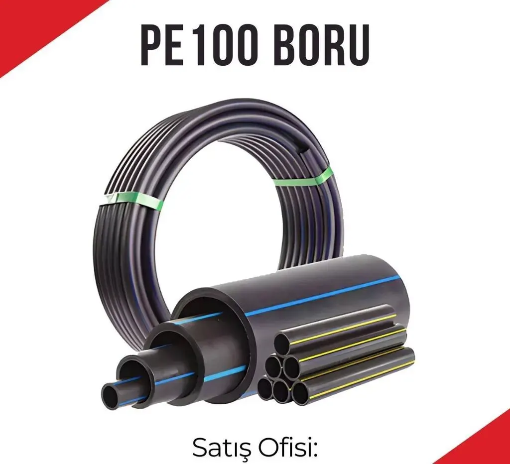 Su borusu, Qofrasız, Plastik, 2000 mm