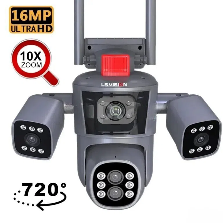WiFi PTZ 360° FHD 12MP/4K Kamera, 64GB Kart Hədiyyə
