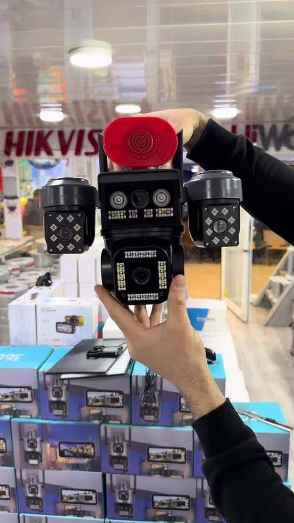 4 linzalı solar panel müşahidə kamerası 360° panoramik — şəkil 8