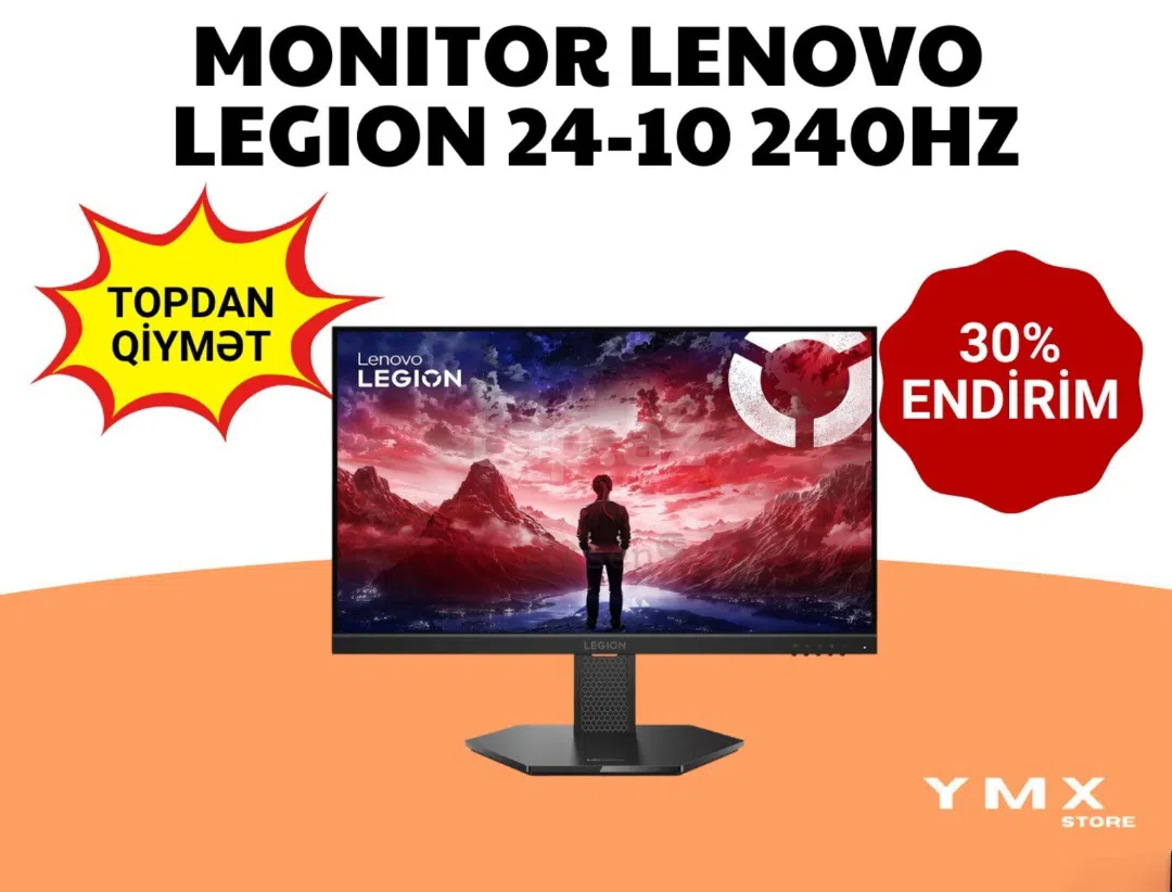 Lenovo Legion 24-10, 23.8 düym, 240Hz oyun monitoru