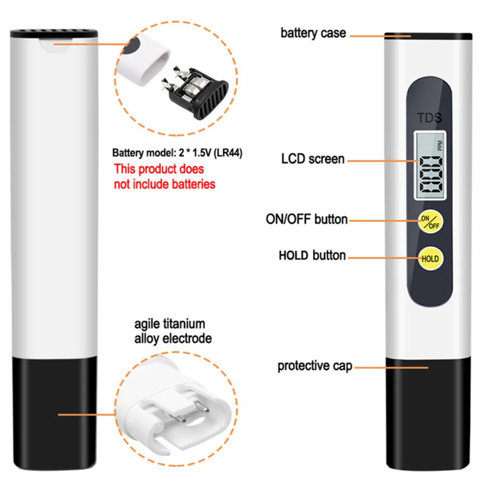 Digital TDS-2 Meter Water Tester 0-9990ppm — şəkil 4