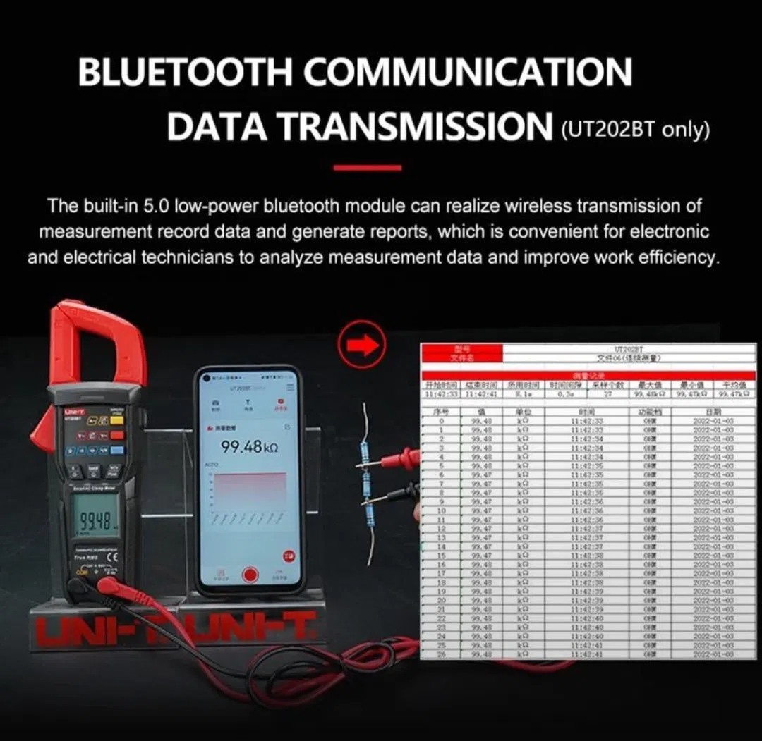 UNI-T UT202BT rəqəmsal sıxaclı multimetr — şəkil 5