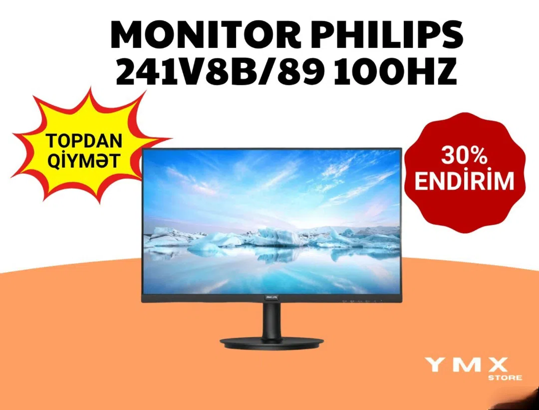 Philips 241V8B/89 24” IPS 100Hz Monitor — şəkil 1