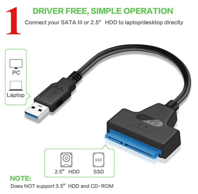 USB 3.0 to SATA HDD/SDD Adapters, Cables & Connectors — şəkil 2
