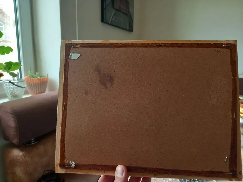 Əl işi rəsm, təbii ot və ağac materialı, yağlı boya — şəkil 3