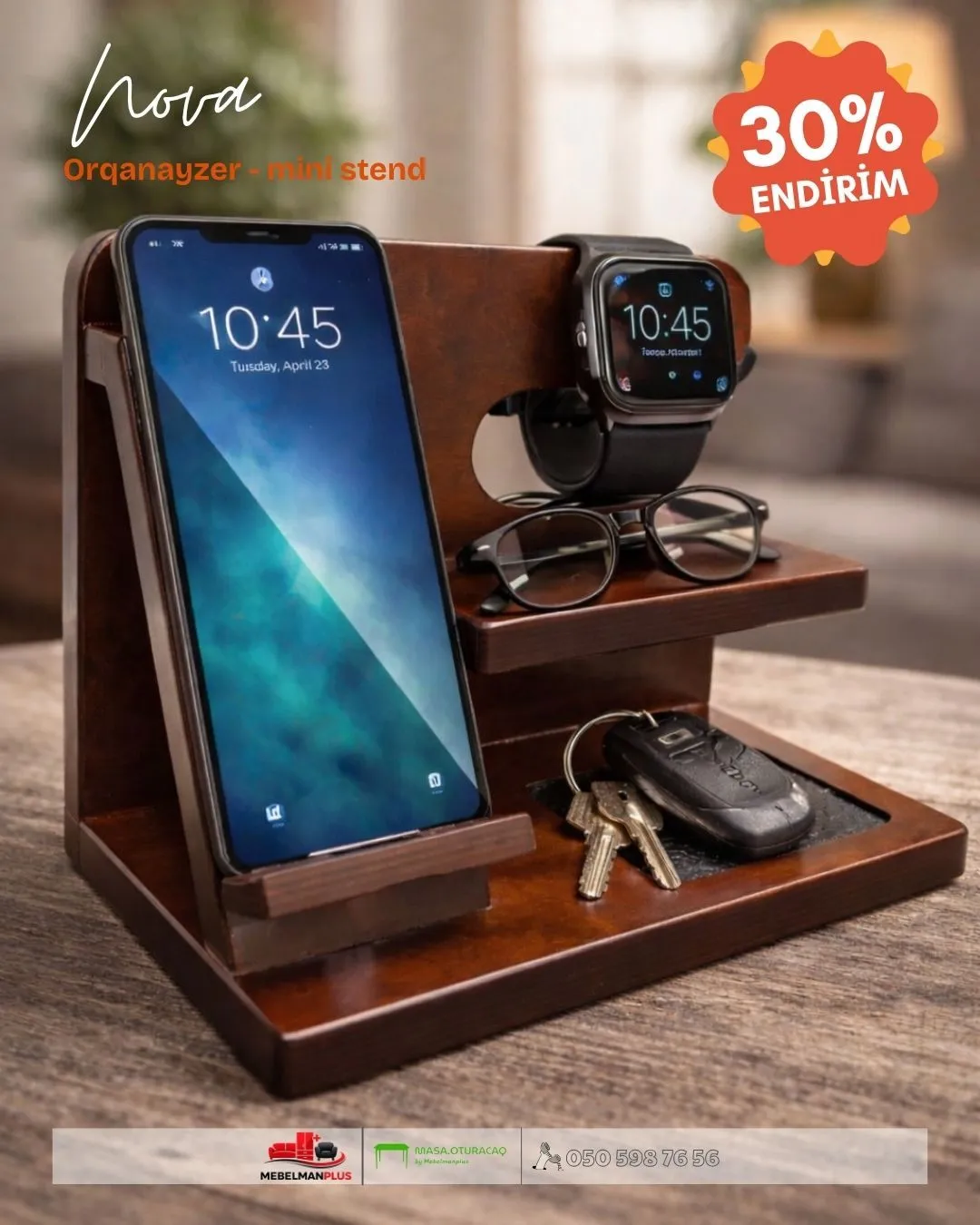 Desk organizer Brown color - Tenderyard