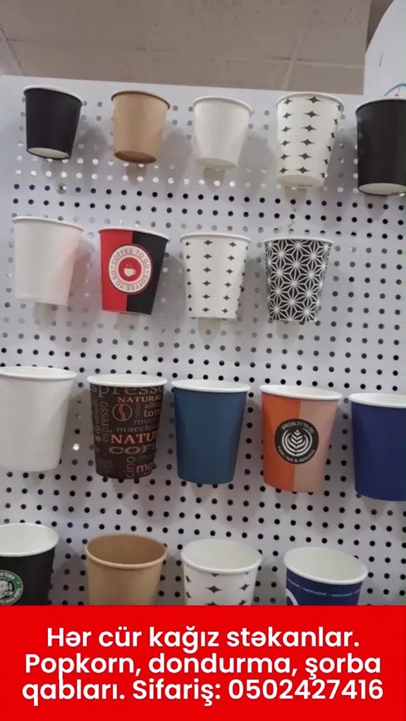 Kağız stəkanlar, popkorn, dondurma və şorba qabları — şəkil 24