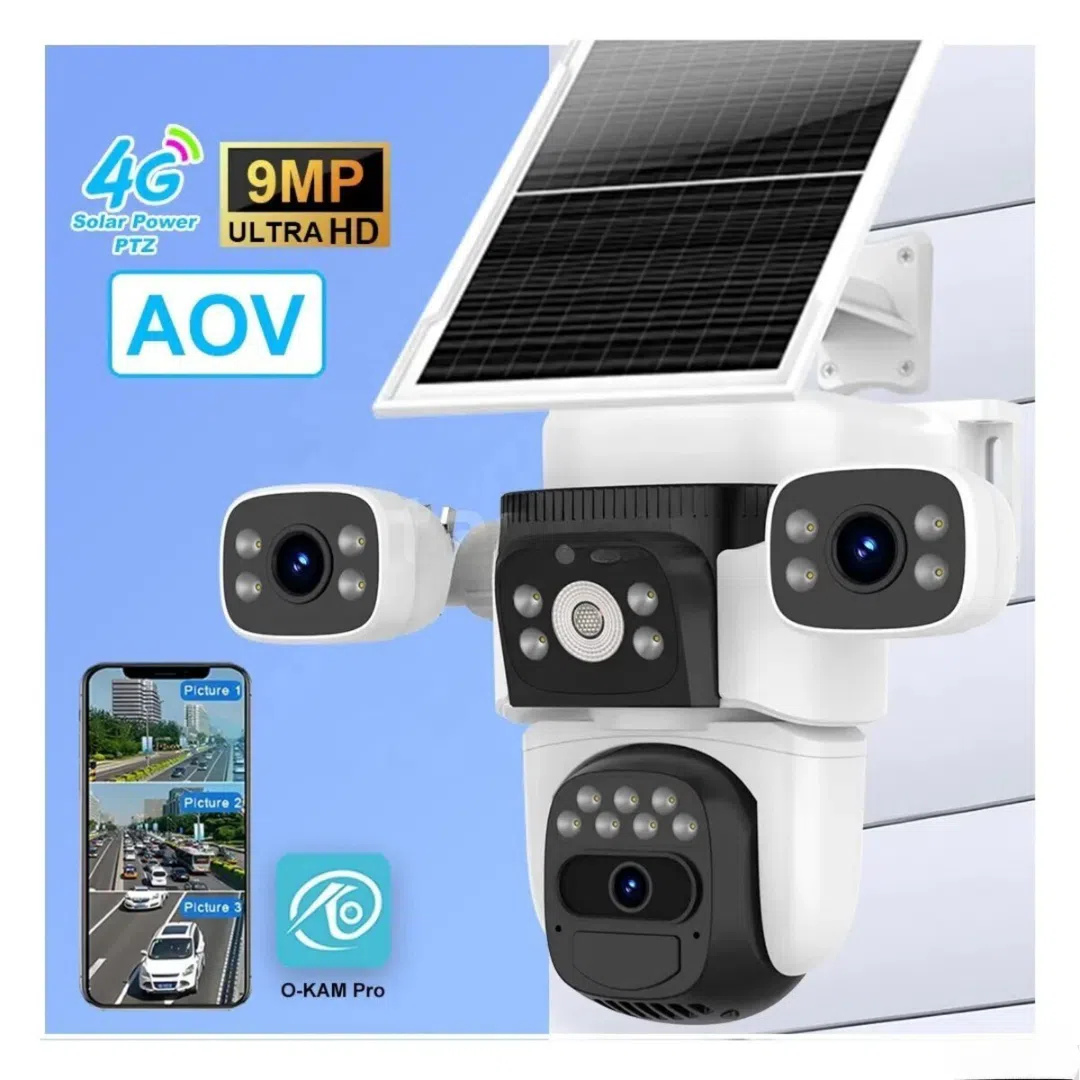 4G Solar PTZ 4 kameralı 12MP 4K təhlükəsizlik sistemi - Tenderyard