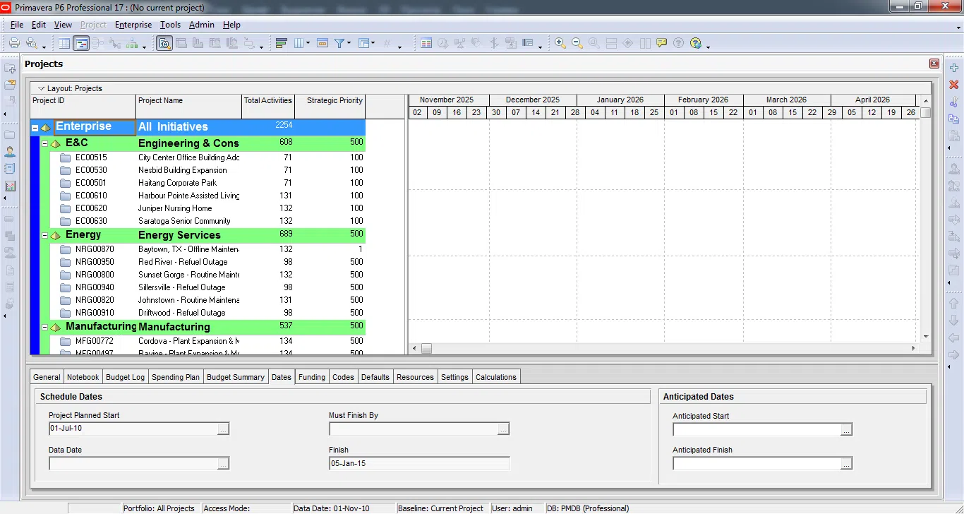 "Primavera P6 Professional" proqramı — şəkil 5