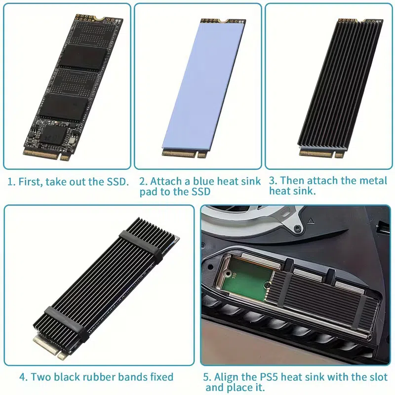 M.2 Nvme 2280 SSD Heatsink with Thermal Pads — şəkil 6