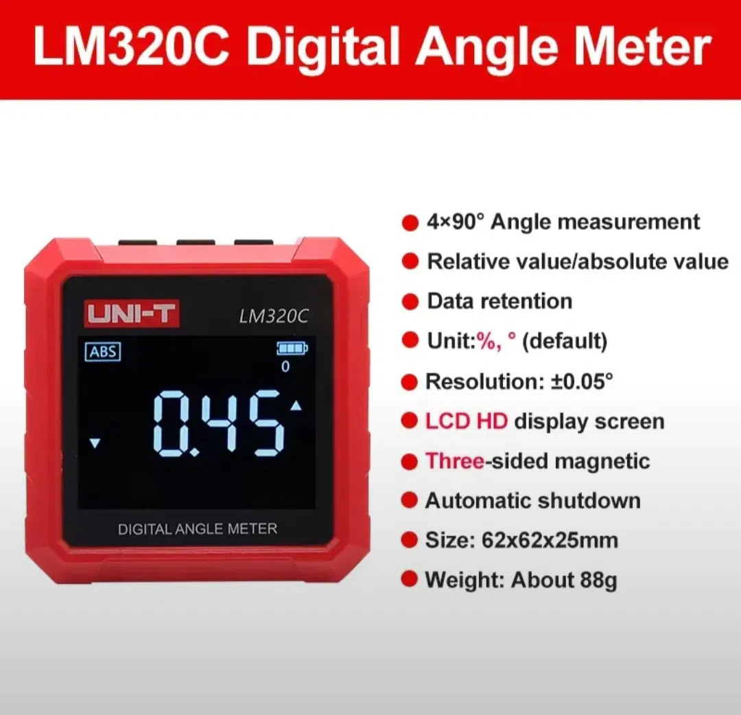 Digital angle gauge Model: UNI-T LM 320C - Tenderyard