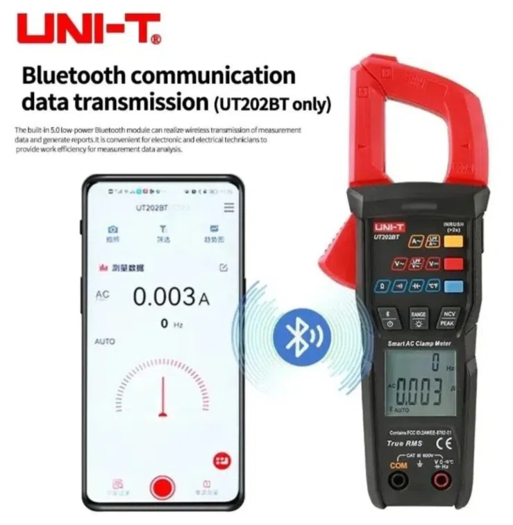 UNI-T UT202BT rəqəmsal sıxaclı multimetr — şəkil 1