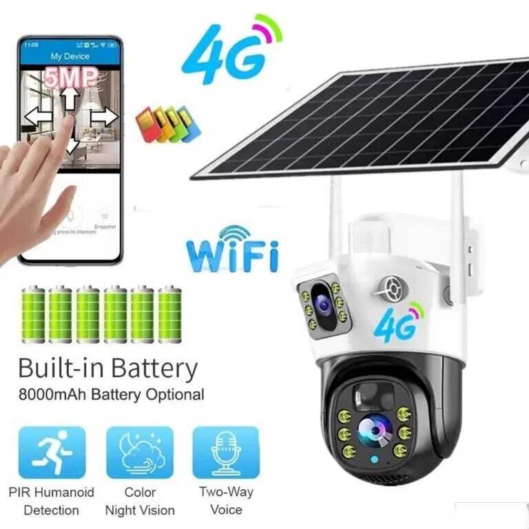 Multivision 4G Solar PTZ 8MP 4K Təhlükəsizlik Kamerası
