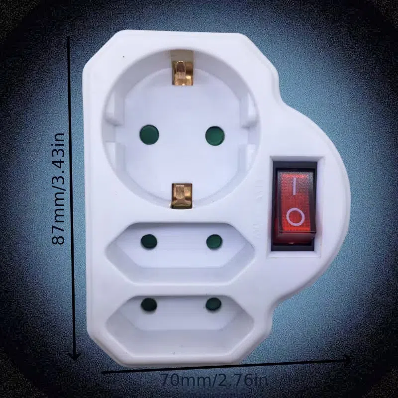 Three-Way Rotating Socket with Switch, 16A 250V — şəkil 4