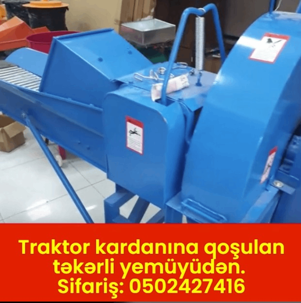 Wheeled feed grinder - connected to tractor PTO shaft - Tenderyard
