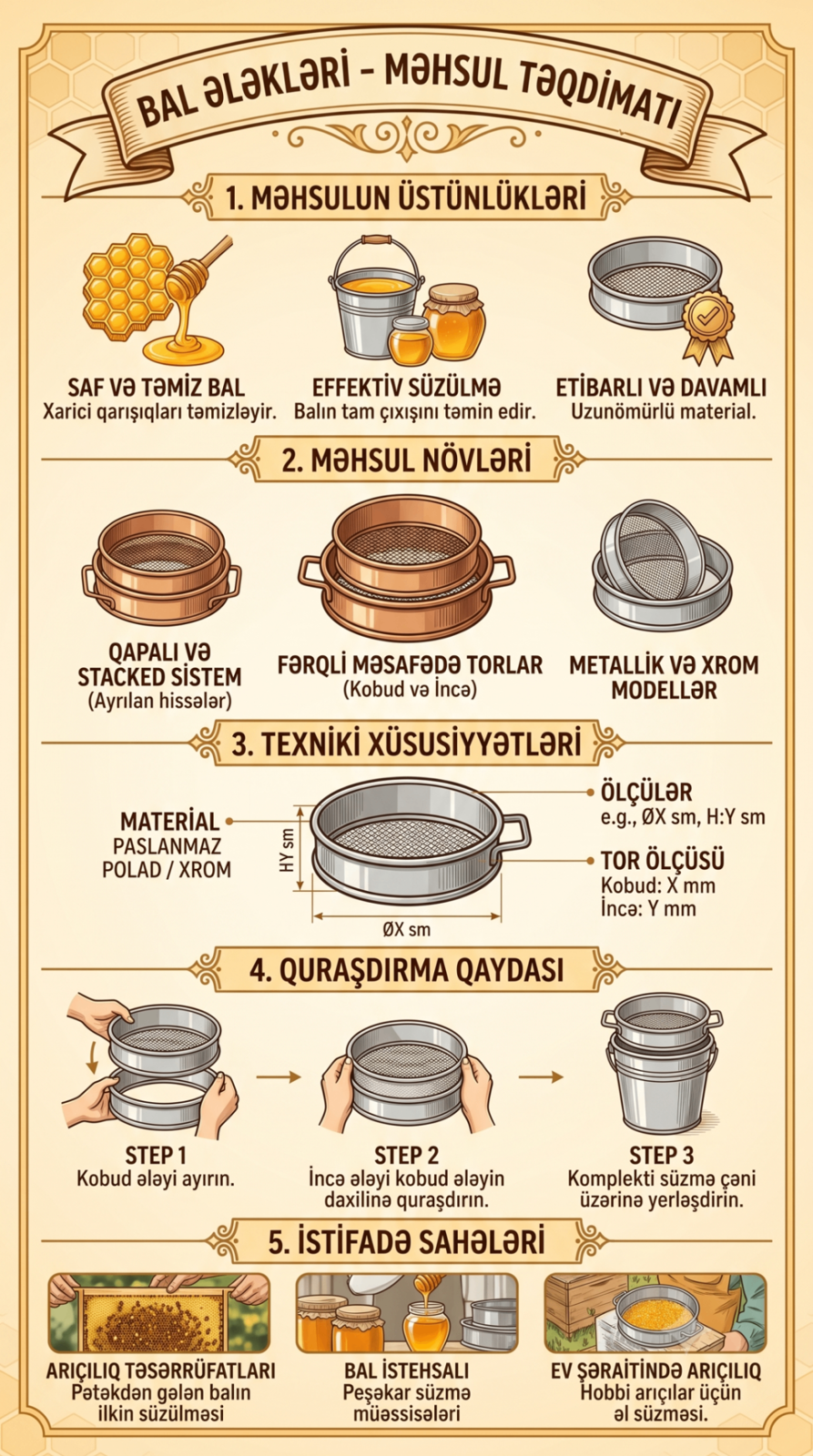 Paslanmayan metaldan bal ələkləri — şəkil 3