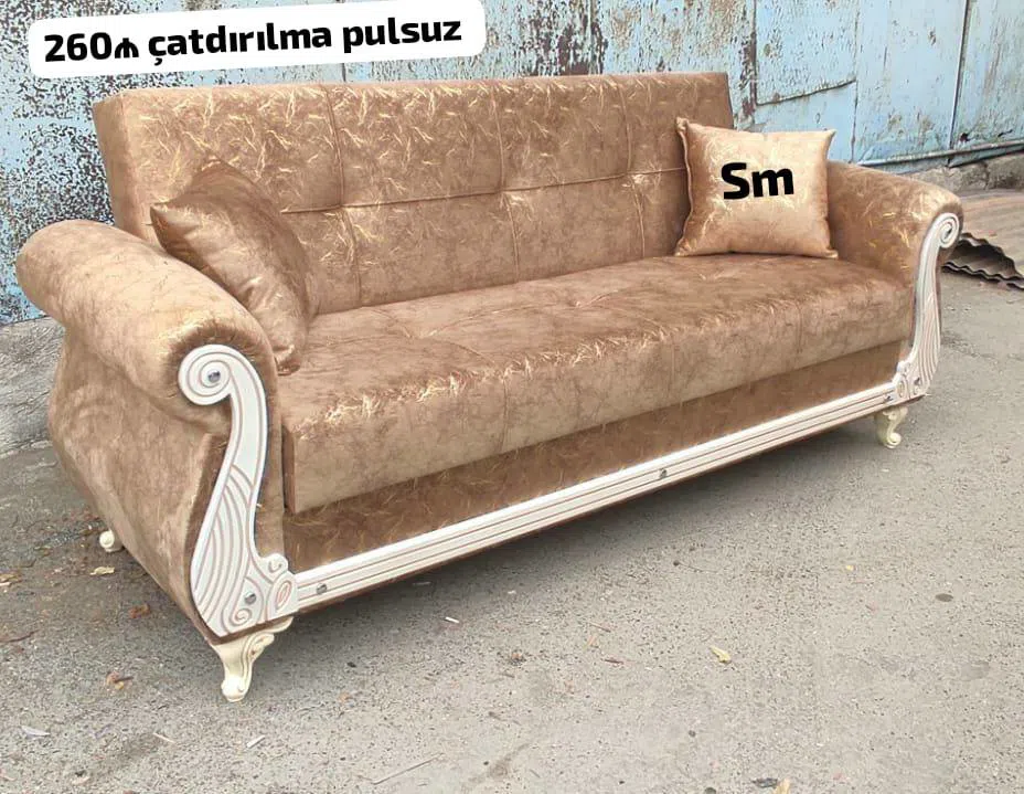 Three-seater sofa, Silver color - Tenderyard