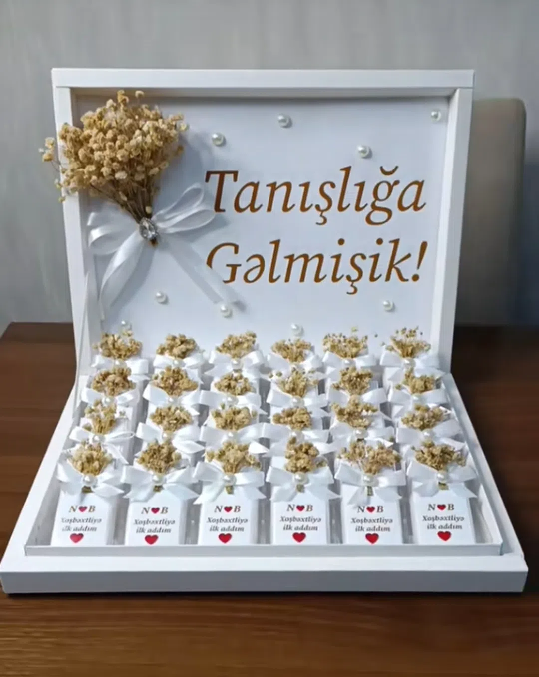 Tanışlıq üçün dekorativ hədiyyəlik şokolad qutusu - Tenderyard