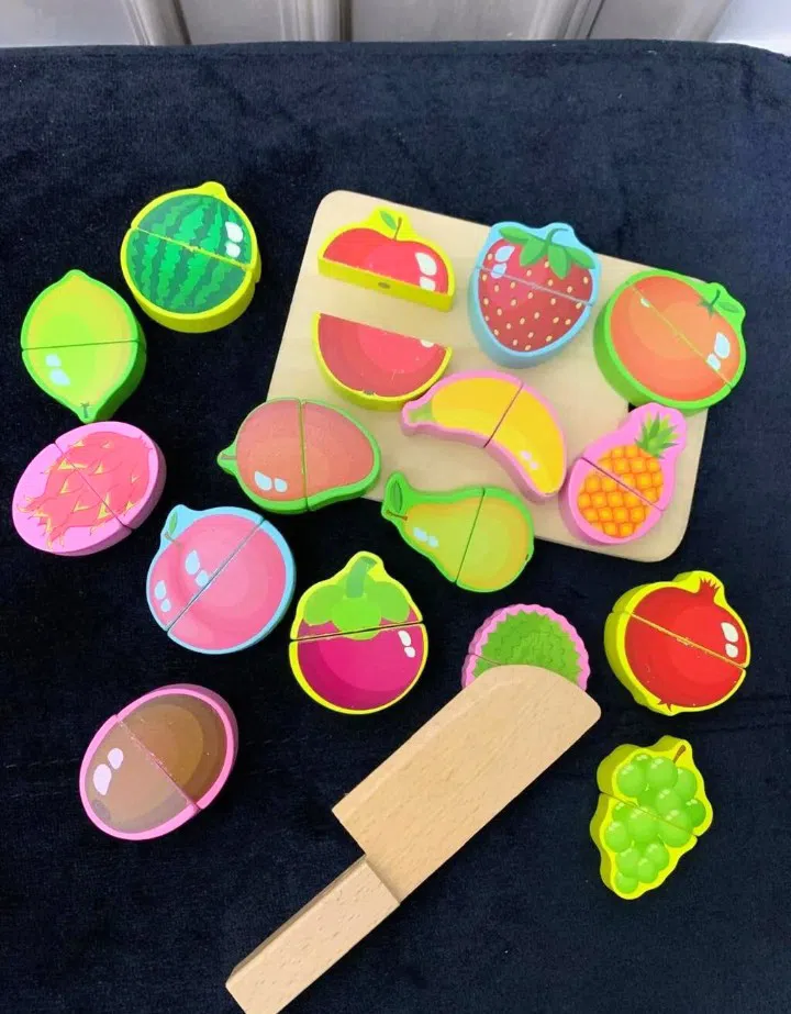 Wooden fruit cutting toy set - Tenderyard