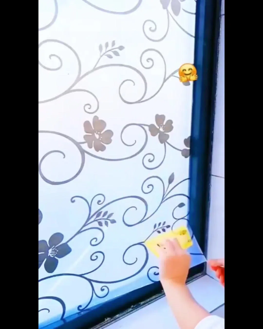 Buzlu pəncərə vinili, şüşə üçün dekorativ örtük — şəkil 11