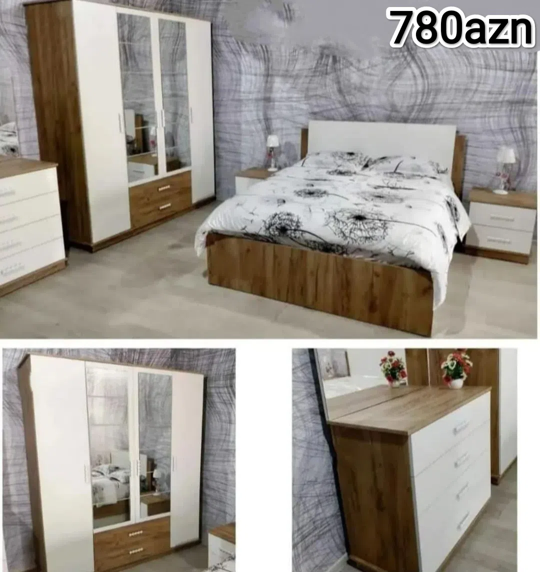 Laminate material bedroom set, Mixed color - Tenderyard