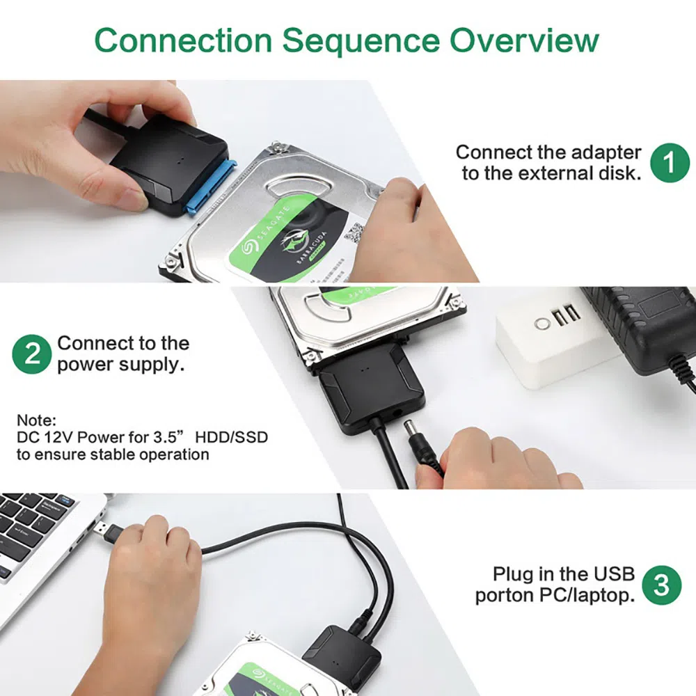 USB 3.0 to SATA 2,5/3,5 inch HDD SSD Cable — şəkil 8
