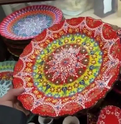 Əl işi mozaika boşqablar, dekorativ süfrə əşyaları — şəkil 5