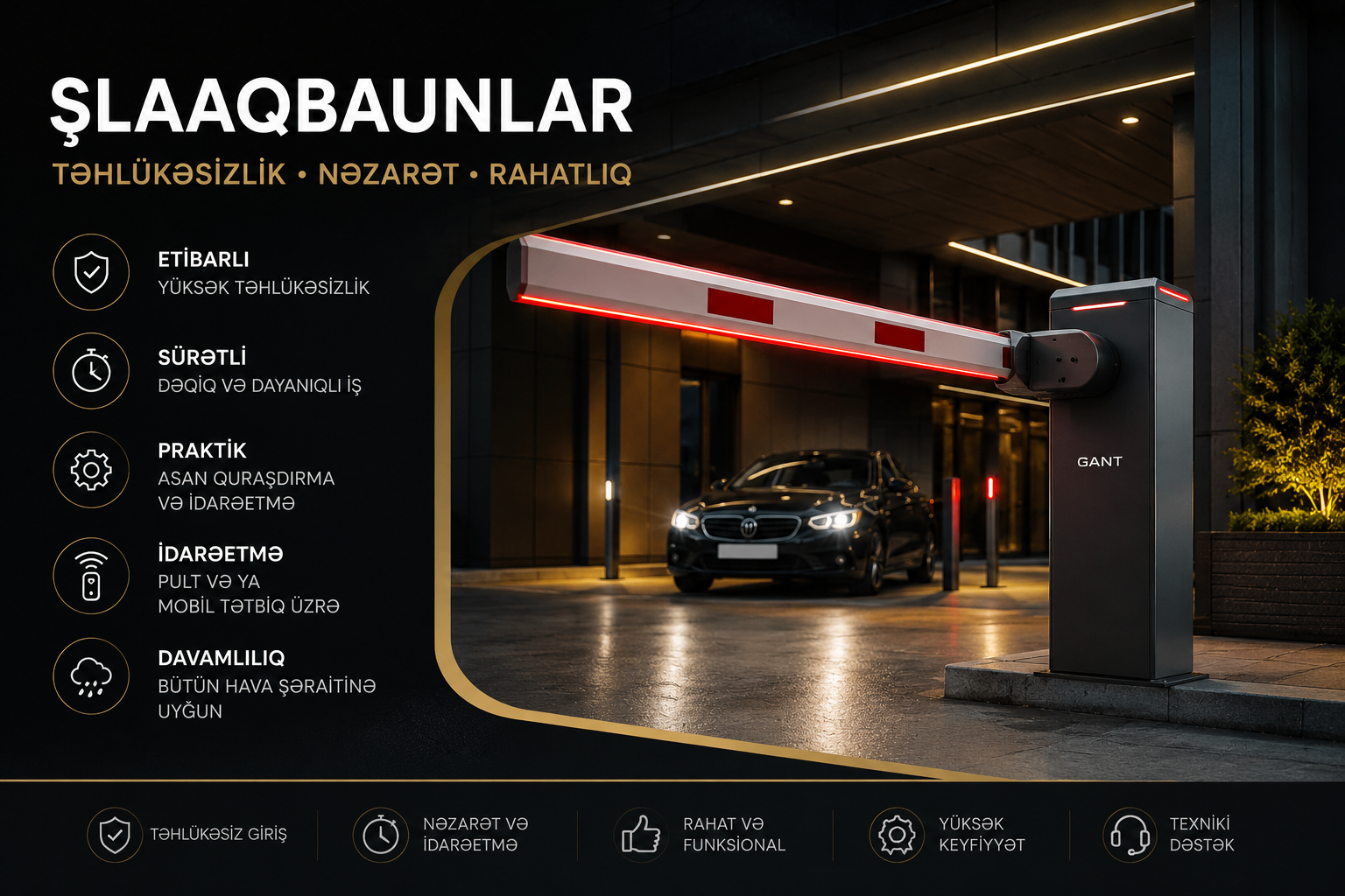 Gant 600 avtomatik şlaqbaum sistemi, 6 metr