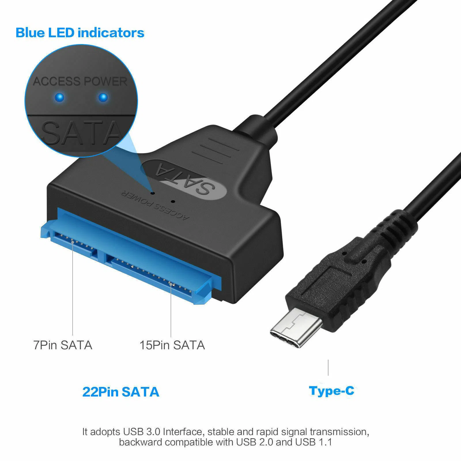 Type-C to SATA HDD Adapter Cable — şəkil 3