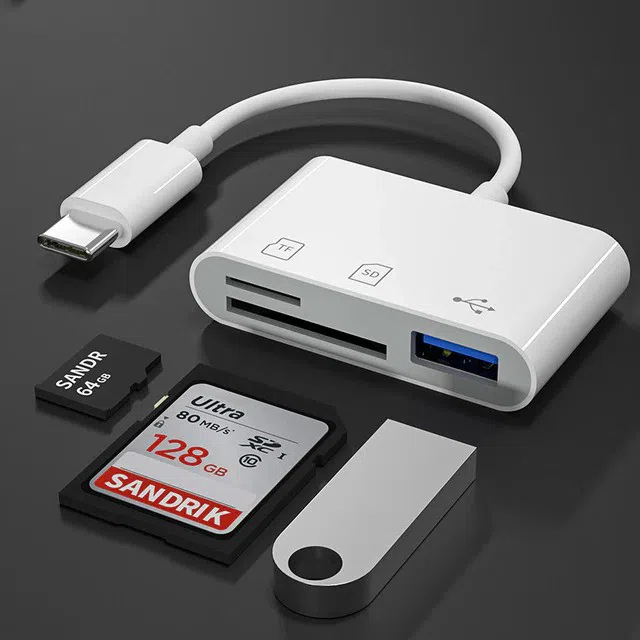 Type C Adapter TF CF SD Memory Card Reader — şəkil 1