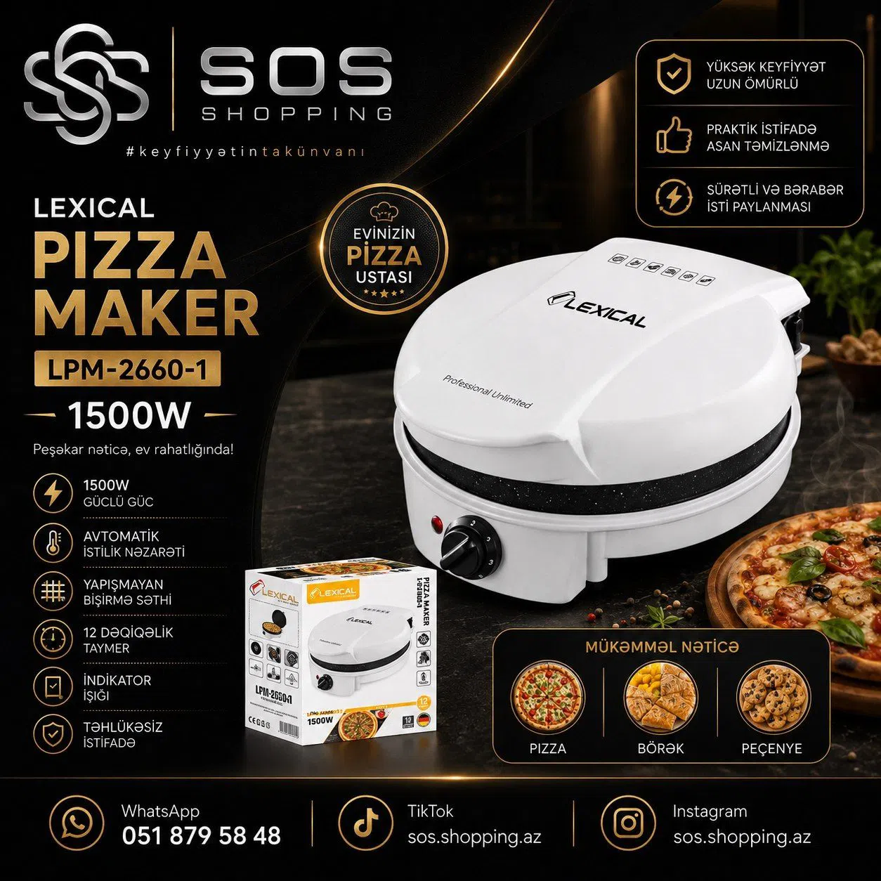 Lexical LPM-2660-1 Pizza bişirən aparat — şəkil 1