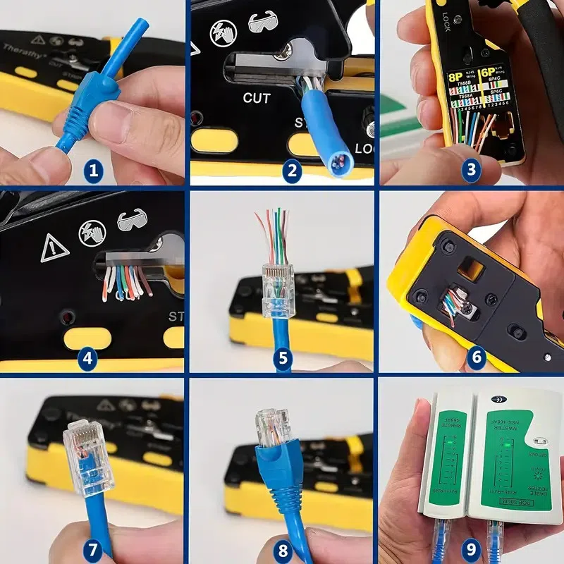100 ədəd RJ45 Cat6 Keçidli Konnektor — şəkil 13