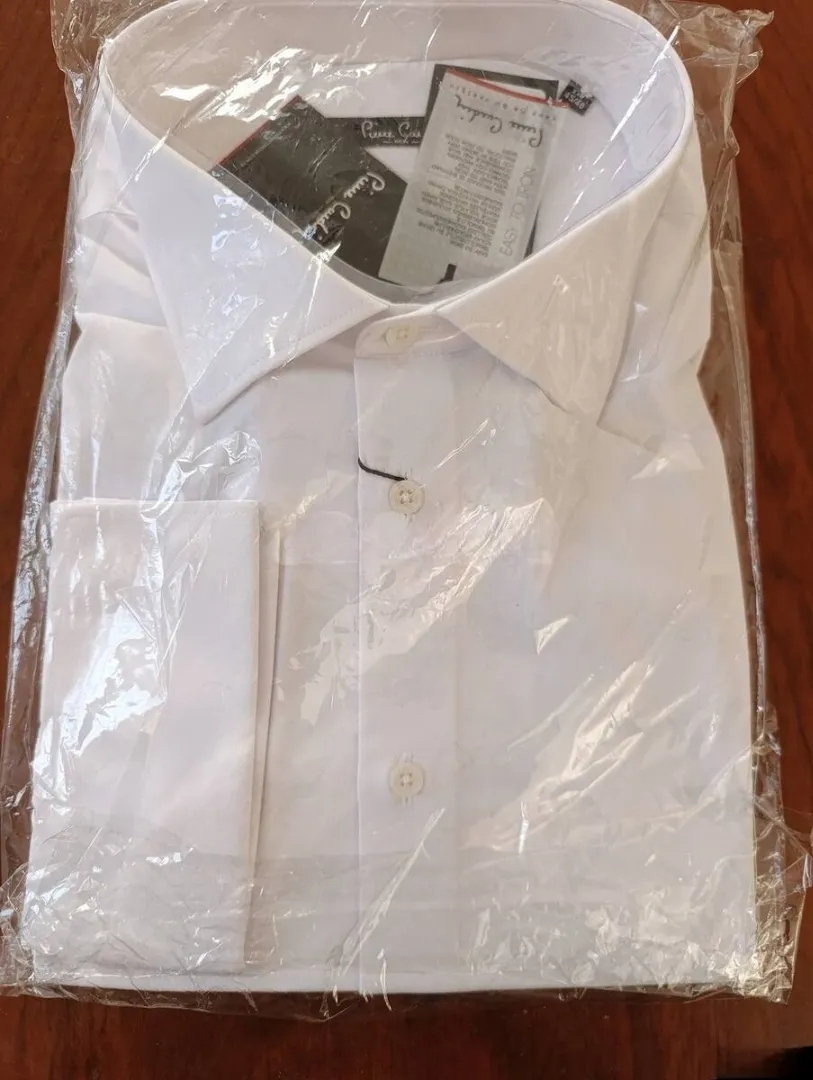 Pierre Cardin uzunqol köynək - təmiz pambıq, ağ, ölçü 52-54 — şəkil 1