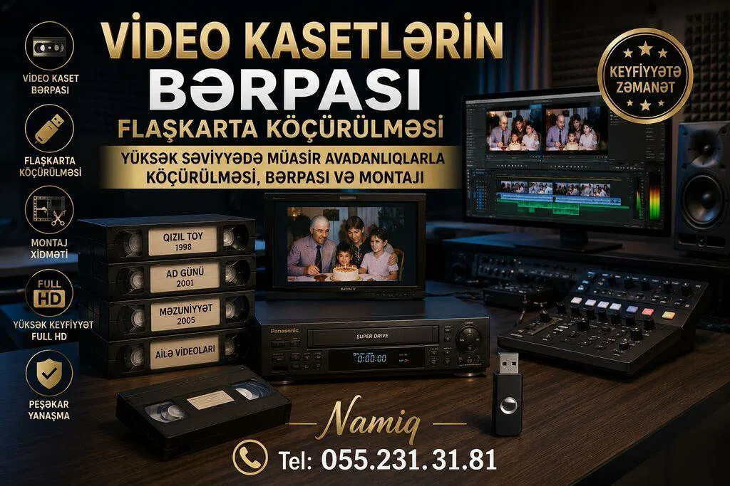 Videokasetlərin rəqəmsallaşdırılması və video montaj - Tenderyard