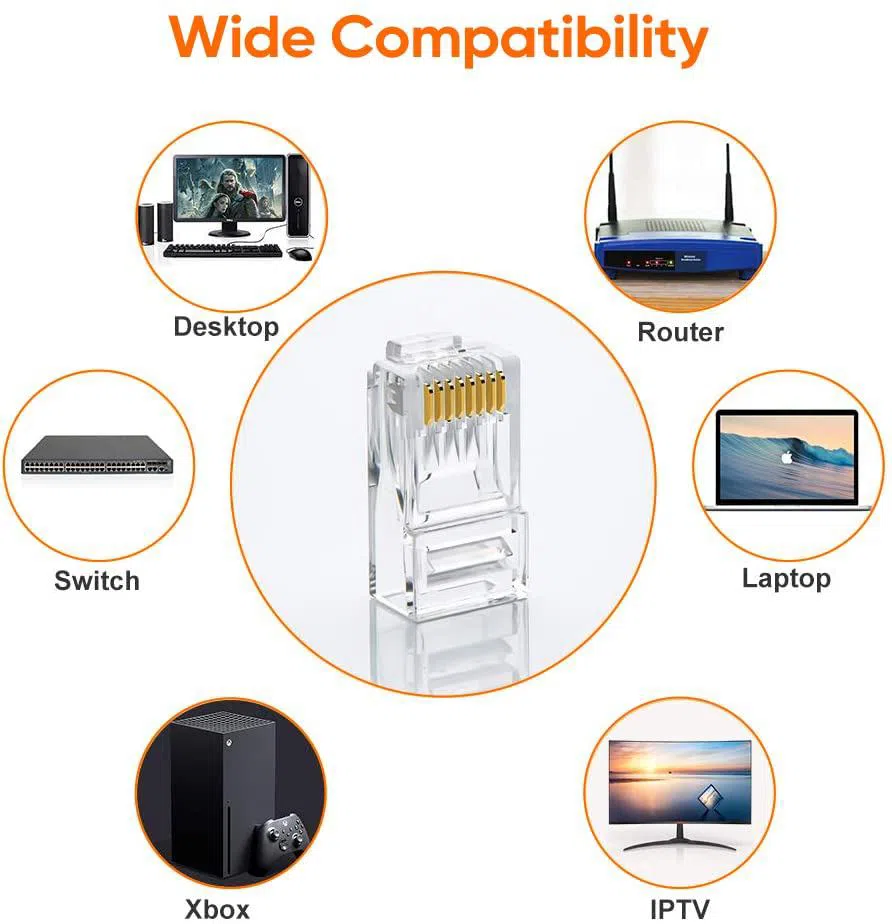 100 PCS Cat6 RJ45 Connectors — şəkil 5
