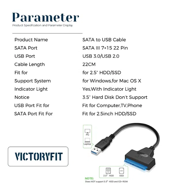 USB 3.0 SATA HDD Adapter Cable 55sm — şəkil 2