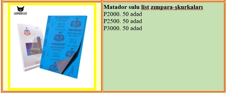 Matador sulu list zımpara-şkurkaları — şəkil 1