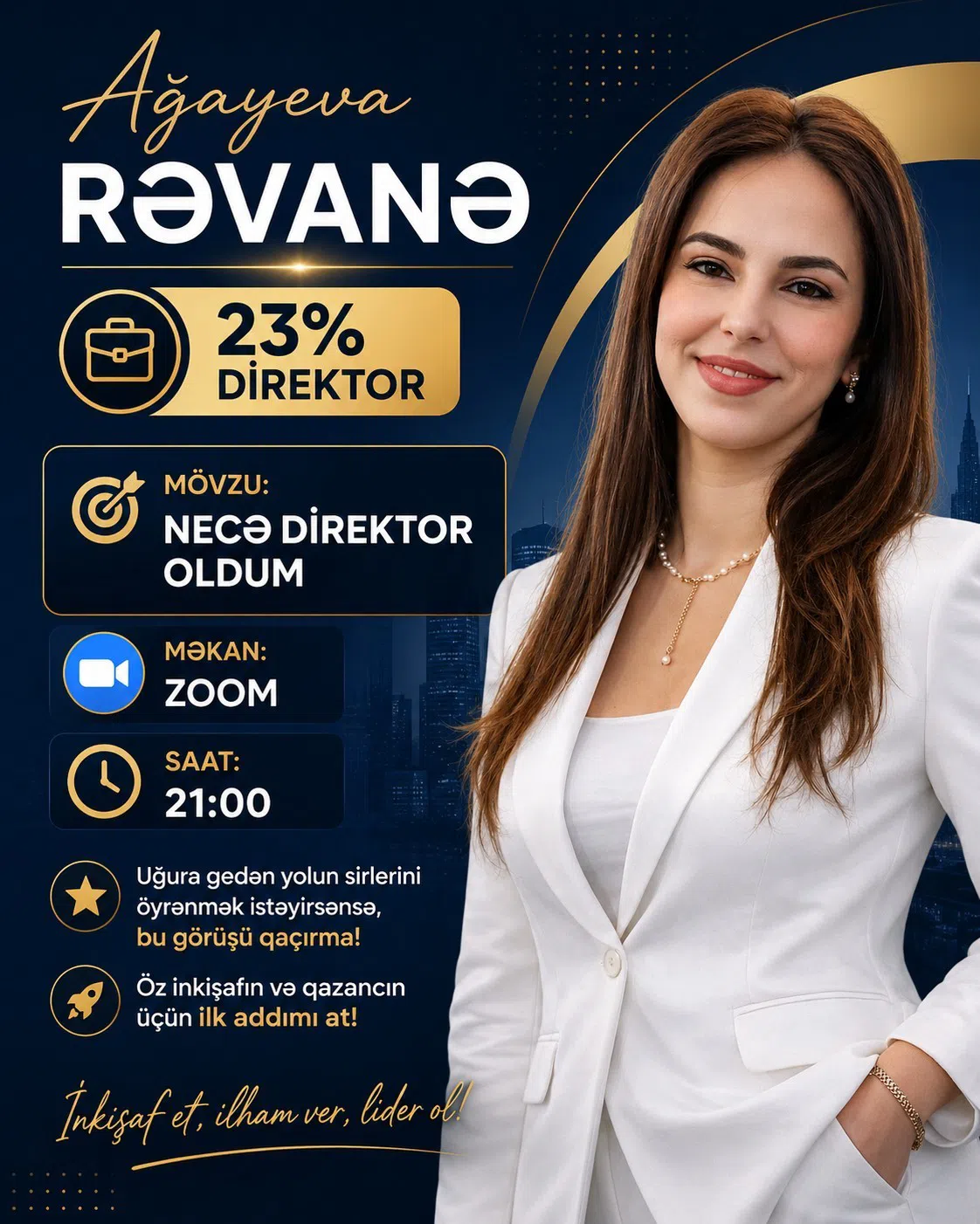 Rəvanə Ağayeva - 'Necə direktor oldum' onlayn təlimi - Tenderyard