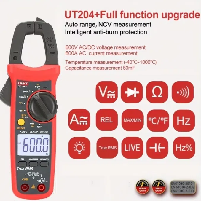 UNI-T UT204+ Rəqəmsal Ampersıxac Multimetr — şəkil 1