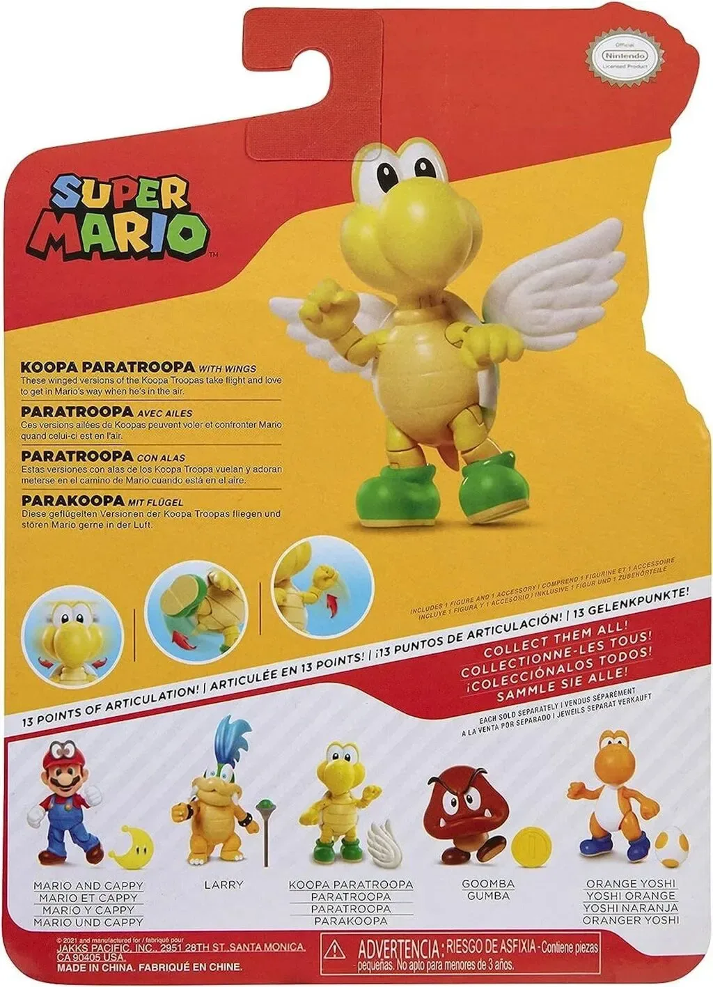 Fiqur Jakks Pacific Koopa Paratroopa with Wings, 10 sm