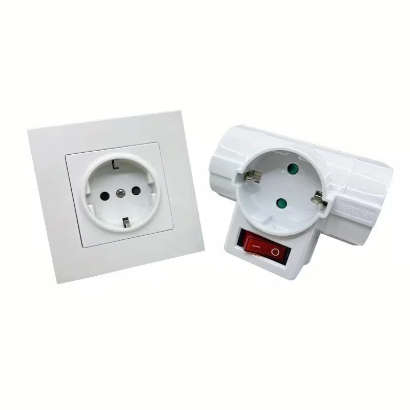German Standard to Three-Prong Adapter Plug Socket, 16A 250V — şəkil 3